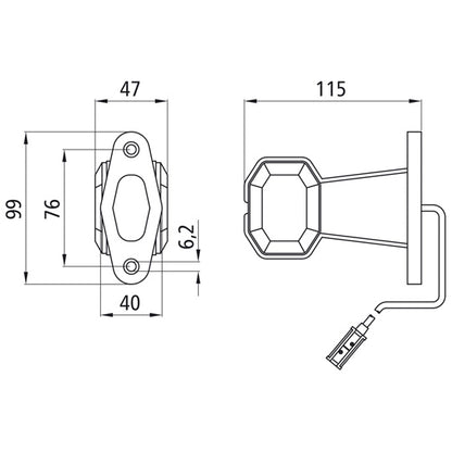 Superpoint LED, 12V/24 V URL, red, white, cable 2.0 m