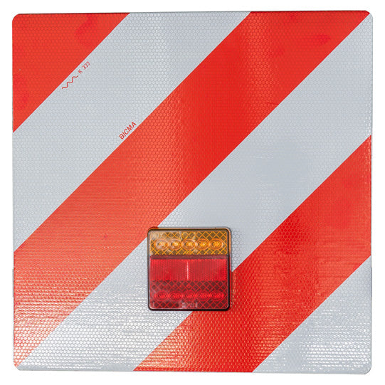 Extra-wide warning sign + FABRILcar® 3-K rear lights LED, L