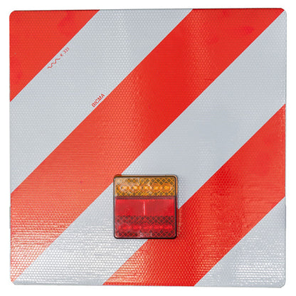 Extra-wide warning sign + FABRILcar® 3-K rear lights LED, L