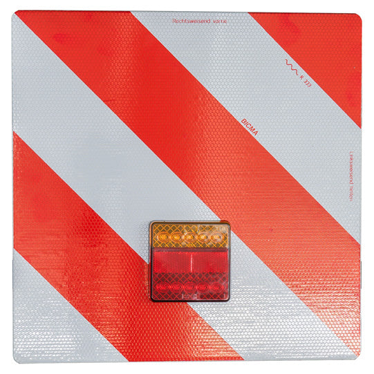 Extra-wide warning sign + FABRILcar® 3-K rear lights LED, R