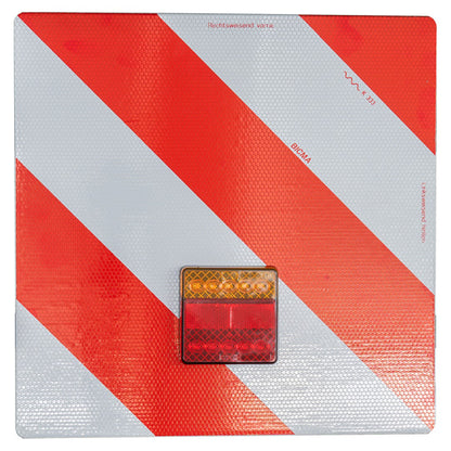 Extra-wide warning sign + FABRILcar® 3-K rear lights LED, R
