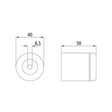 Rubber door buffer, Ø 40 x 50 mm