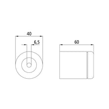 Rubber door buffer, Ø 40 x 60 mm