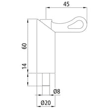 Spring bolt S 814 N, Ø 8 mm, stroke 14 mm, galvanised hand leve