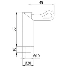 Jousipultti S 1010 N, Ø 10 mm, isku 10 mm, sinkitty kahva