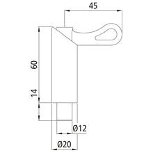 Spring bolt S 1214 N, Ø 12 mm, stroke 14 mm, galvanised hand le