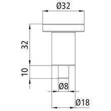 Jakosäätötappi/jousipultti ilman lukkoa, Ø 8 mm, raaka teräs.