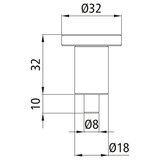 Indexing plunger/spring bolt w/out lock., Ø 8 mm, raw stl.