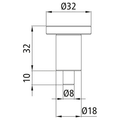Indexing plunger/spring bolt w/out lock., Ø 8 mm, raw stl.