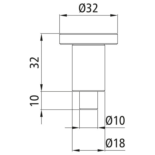 Indexing plunger/spring bolt w/out lock., Ø 10 mm, raw stl.