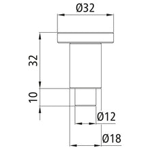Jakosäätötappi/jousipultti ilman lukkoa, Ø 12 mm, raaka teräs.