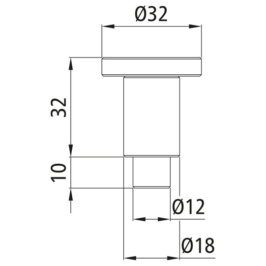 Indexing plunger/spring bolt w/out lock., Ø 12 mm, raw stl.
