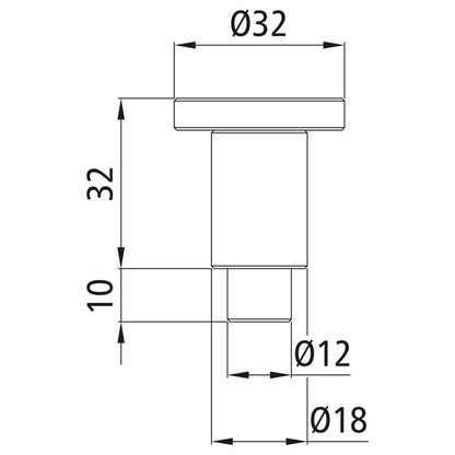 Indexing plunger/spring bolt w/out lock., Ø 12 mm, raw stl.