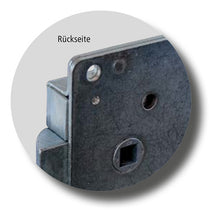 Flap lock 1331, galvanised, square hole 8 mm on both sides