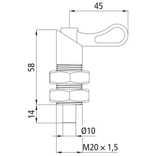 Spring latch SG 1014 w/ catch Length 30 mm galvanised