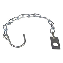 Safety chain, length 385 mm, S-hook, screw-on plate