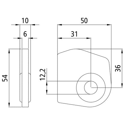 Hinge hinge bearing eye, raw, for tipper hinges