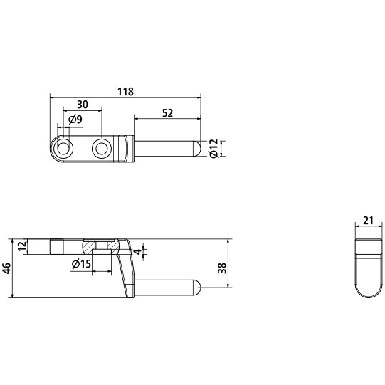 Suer hinge pin, galvanised