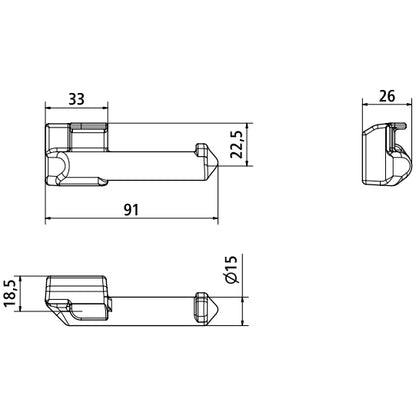 Suer hinge pin, like 6550N, L, f. welding, raw