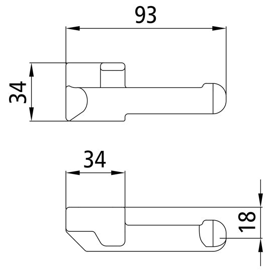 Suer hinge pin, like 6550N, L, f. welding, raw