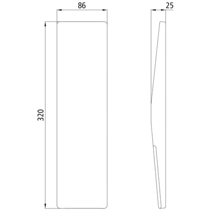 Stanchion wedge 500-1, raw