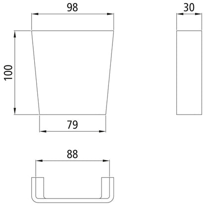 pillar pocket 602-2, raw steel