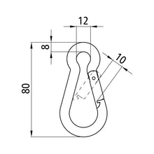Karbinhake, galvaniserad, 80 x 8 mm
