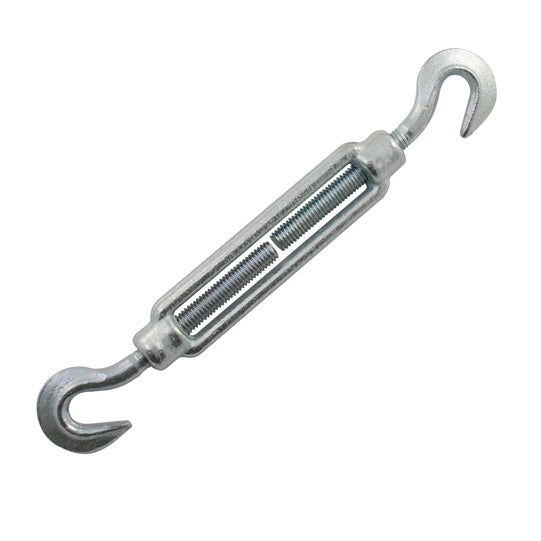 Turnbuckle, galvanised, M 10, w/ 2 hooks