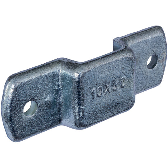 Stanchion holder, 10 x 30 mm, drop-f.ged, galvanised stl.