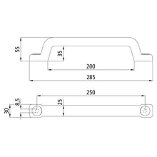 Large handle, black plastic