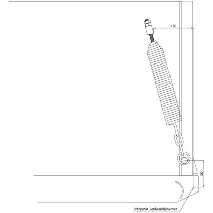 Coil spring 60 x 10 x 330 mm, without accessories for dropside