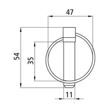 Hopfällbar saxsprint, galvaniserad, 11 mm, rund fjäderbricka