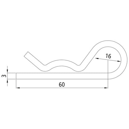 Fjädersprint, enkel, galvaniserad, 3 mm