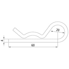 Spring cotter pin, single, galvanised, 4 mm