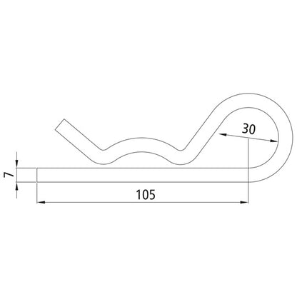 Fjädersprint, enkel, elförzinkad, 7 mm