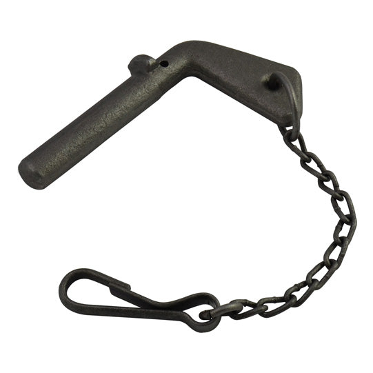 Hylsstift 20 x 85 mm, rå, med kedja och 80 mm karbinhake