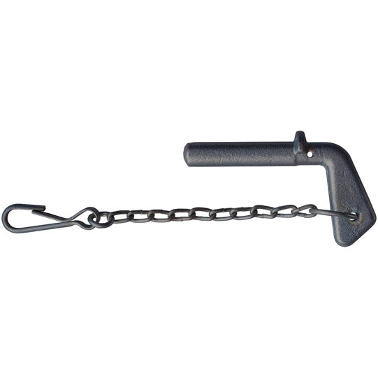 Socket pin 20 x 85 mm, raw, w/ chain and 80 mm snap hook