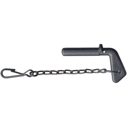 Socket pin 20 x 85 mm, raw, w/ chain and 80 mm snap hook