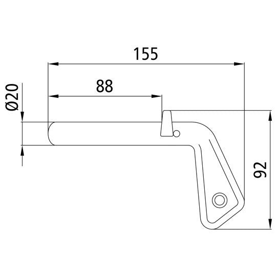 Socket pin 20 x 85 mm, raw stl., w/out chain
