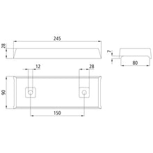 Rubber underlay 90 x 245 x 28 mm ( W x L x H)