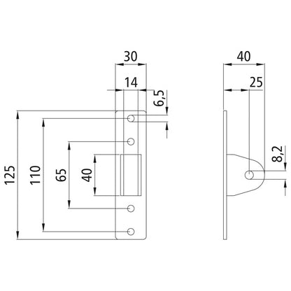 Kaasujousen pidike, sinkitty teräs.