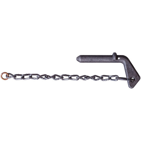 Socket pin 16 × 70 mm, with chain, raw steel