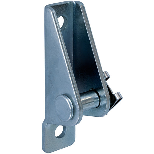 Kaasujousen pidike, pieni, sinkittyä terästä.