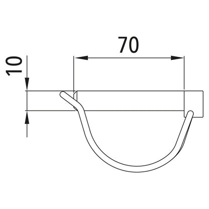 Rörformad låssprint, rostfritt stål, bult-Ø 10 mm, bultlängd 70 mm