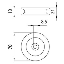 Rope pulley, raw, Ø 70 mm