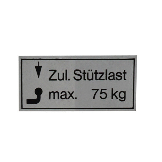 Support load plate 75 kg for cars, 65 x 30 mm, adhesive film
