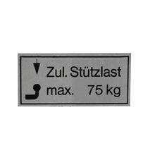 Support load plate 75 kg for cars, 65 x 30 mm, adhesive film