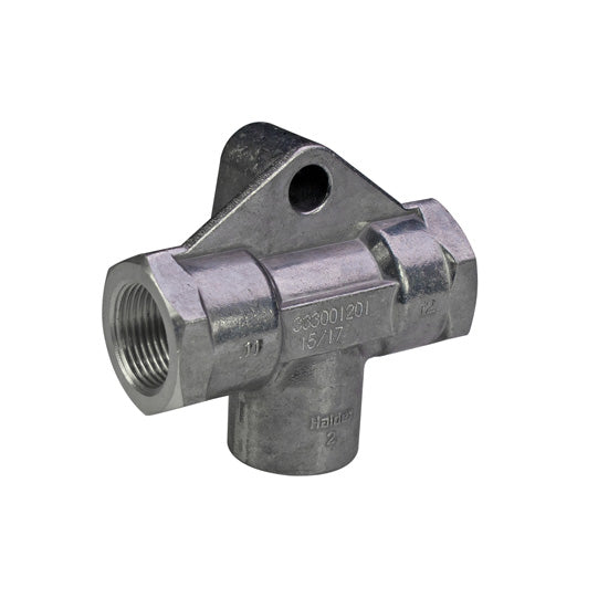 Two-way valve with piston