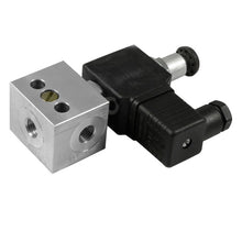 3/2-way solenoid valve, cable outlet at top, electric actuation