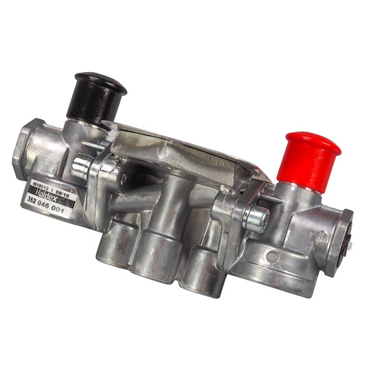 Dubbelutlösningsventil, manuell, M16 × 1,5, med nödbromsfunktion